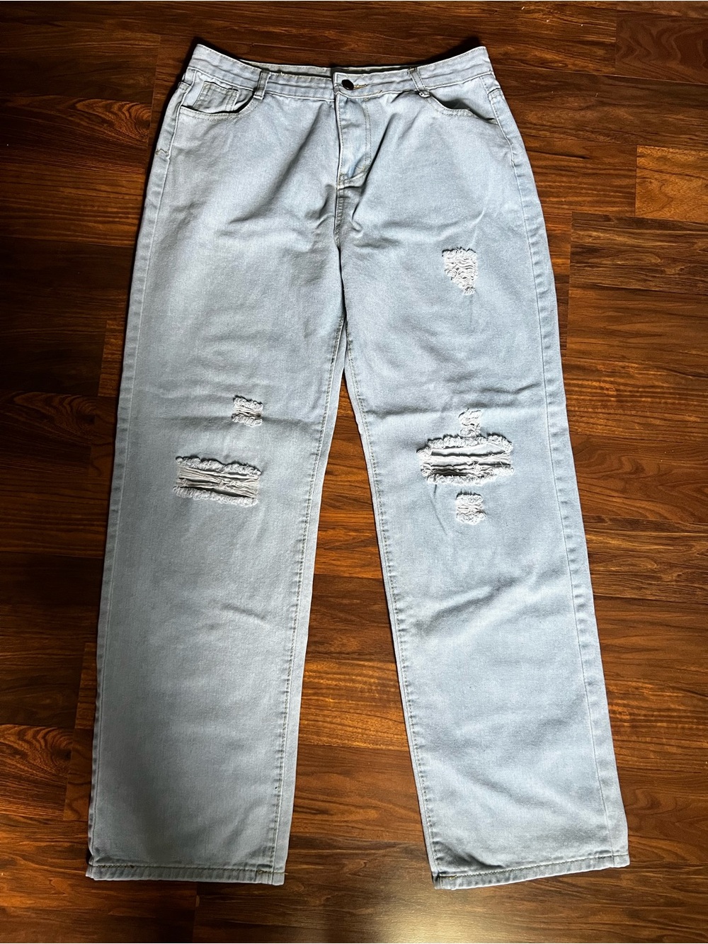 Light Blue Distressed Women’s Jeans - Size 12